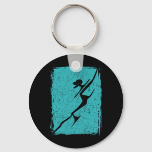 Alpine Ski Distressed Slope Downhill Skiing Skier Key Ring