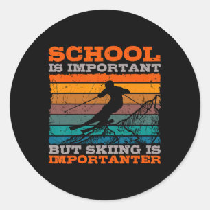 Alpine Ski Retro Vintage School Slope Downhill Ski Classic Round Sticker