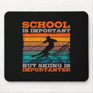 Alpine Ski Retro Vintage School Slope Downhill Ski Mouse Mat
