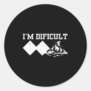 Alpine Ski Slope Downhill Skiing Skier Sport Im Di Classic Round Sticker