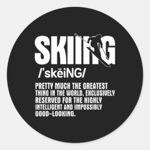 Alpine Ski Slope Downhill Skiing Skier Sports Grea Classic Round Sticker