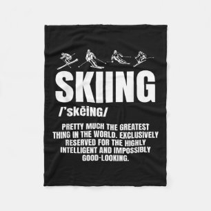 Alpine Ski Slope Downhill Skiing Skier Sports Grea Fleece Blanket