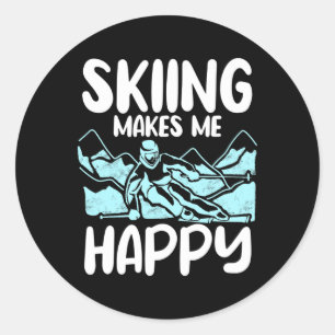 Alpine Ski Slope Downhill Skiing Skier Sports Make Classic Round Sticker