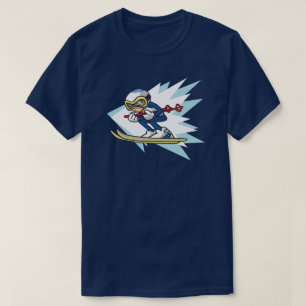 Alpine Skier anime style illustration Winter Games T-Shirt
