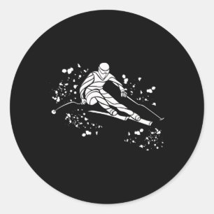 Alpine Skier Winter Sports Nordic Skiing _20 Classic Round Sticker