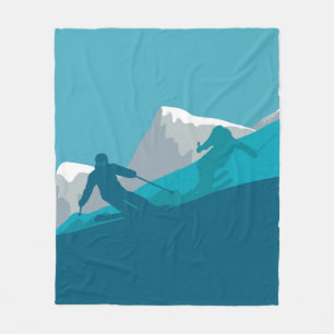 Alpine Skiers All-Mountain Skiing Fleece Blanket