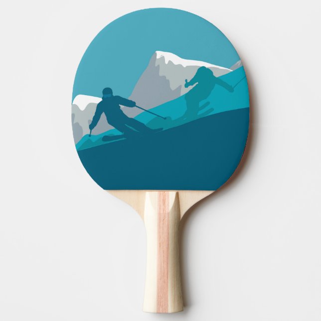 Alpine Skiers All-Mountain Skiing  Ping Pong Paddle (Front)