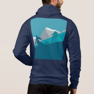 Alpine Skiers Downhill Skiing Navy Blue Hoodie