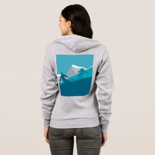 Alpine Skiers Downhill Skiing Pale Grey Hoodie