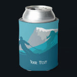 Alpine Skiers Downhill Skiing  Personalised Can Cooler<br><div class="desc">Skiers you'll meet on the snowy mountain. Get more winter sport and experience skiing holidays with this ski design.</div>