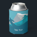 Alpine Skiers Downhill Skiing  Personalised Can Cooler<br><div class="desc">Skiers you'll meet on the snowy mountain. Get more winter sport and experience skiing holidays with this ski design.</div>
