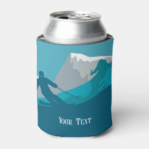 Alpine Skiers Downhill Skiing Personalised Can Cooler