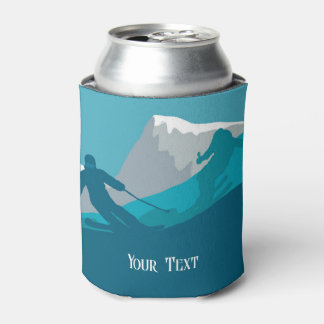 Alpine Skiers Downhill Skiing Personalised Can Cooler