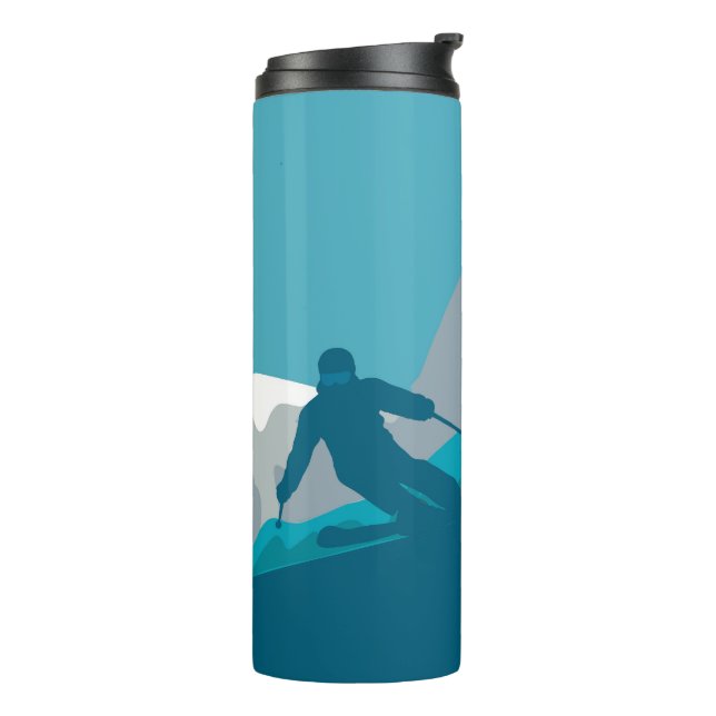 Alpine Skiers Freestyle Skiing Thermal Tumbler (Rotated Left)