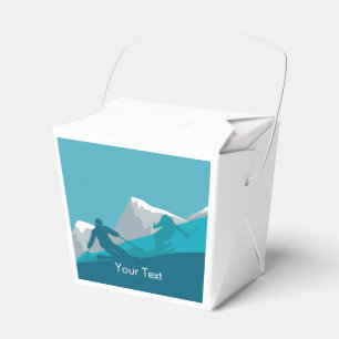 Alpine Skiers on the Snowy Mountain Personalised Favour Box