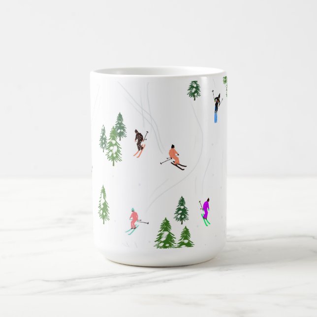 Alpine Skiers Skiing Illustration Skier  Coffee Mug (Center)