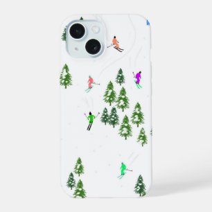 Alpine Skiers Skiing Ski Winter Trees iPhone 15 Case