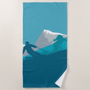  Alpine Skiing   Beach Towel