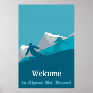  Alpine Skiing Downhill Personalised Add Your Text Poster