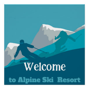  Alpine Skiing Downhill Personalised Add Your Text Poster