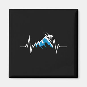 Alpine Skiing Heartbeat Skiing Enthusiast  Magnet