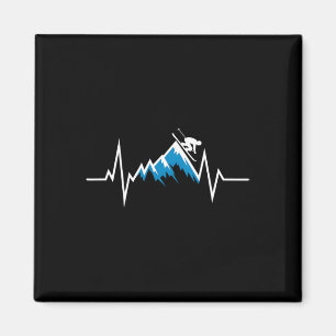 Alpine Skiing Heartbeat Skiing Enthusiast Magnet