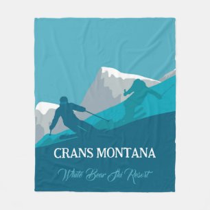 Alpine Skiing Montana Personalised Fleece Blanket