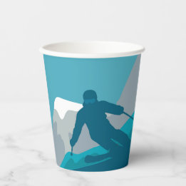 Alpine Skiing Paper Cups