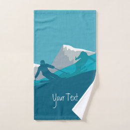 Alpine Skiing Personalised Bath Towel Set