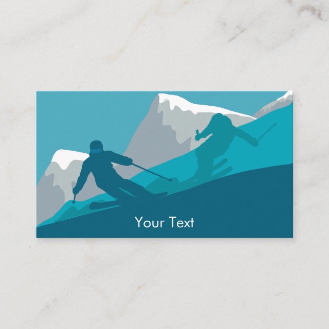 Alpine Skiing Personalised Business Card (Front)