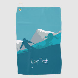Alpine Skiing Personalised Golf Towel