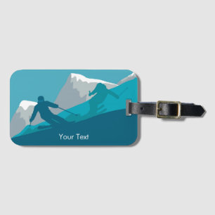 Alpine Skiing Personalised  Luggage Tag