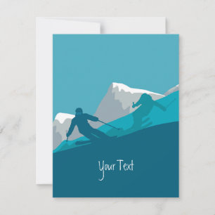 Alpine Skiing  Personalised RSVP Card