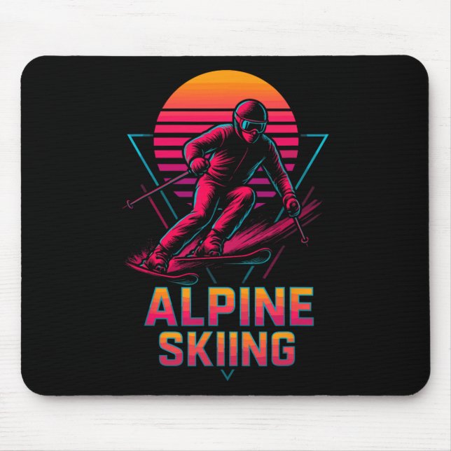 Alpine Skiing Retro  Mouse Mat (Front)