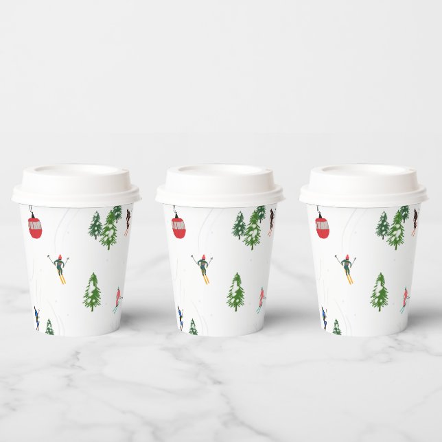  Alpine Skiing | Ski Holiday Skiers Winter  Paper Cups (Multi)