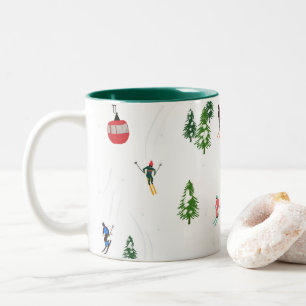 Alpine Skiing Ski Holiday Skiers Winter Two-Tone Coffee Mug
