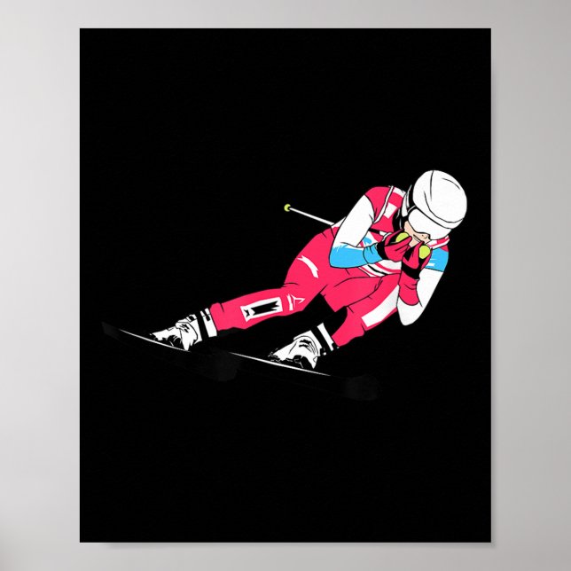 Alpine Skiing Ski Racing Skier Ski Downhill  Poster (Front)