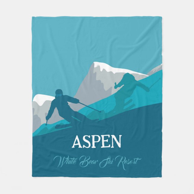  Alpine Skiing Your Name  Fleece Blanket (Front)