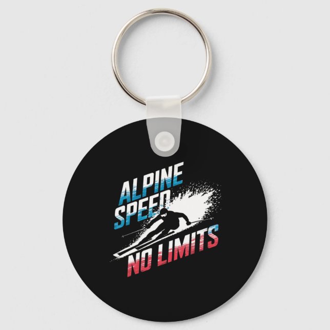 Alpine Speed No Limits Alpine Skiing  Key Ring (Front)