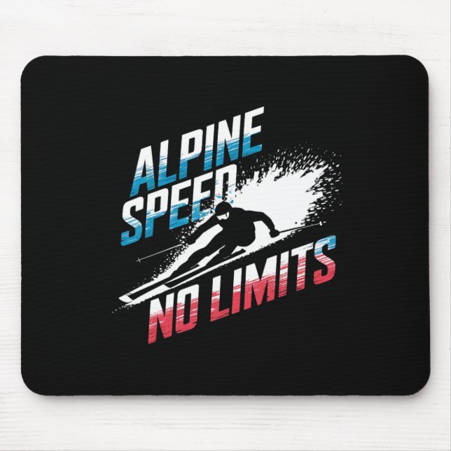 Alpine Speed No Limits Alpine Skiing  Mouse Mat (Front)