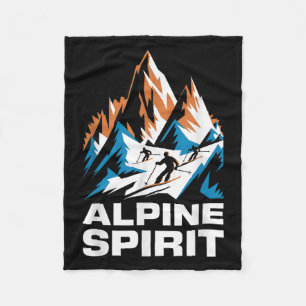 Alpine Spirit Ski Skiing Enthusiast  Fleece Blanket