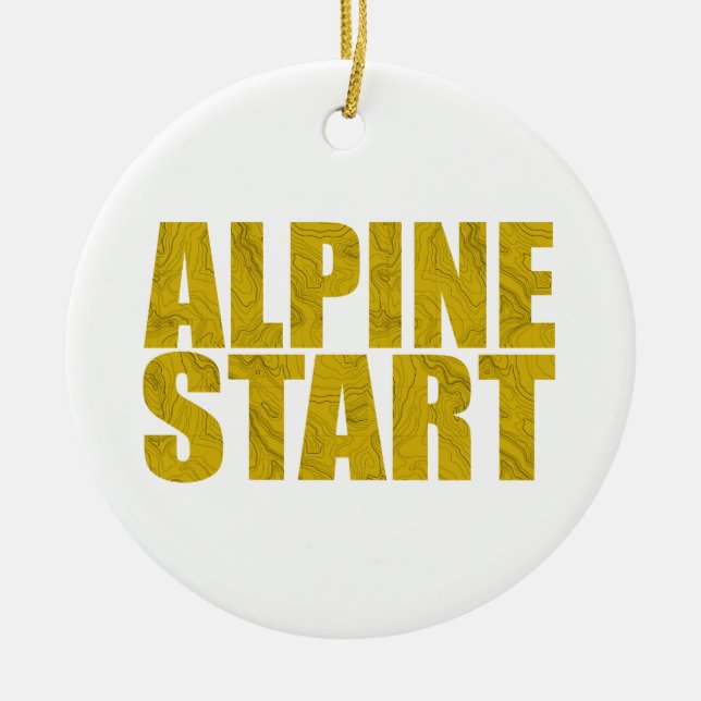 Alpine Start (Topo) Ceramic Tree Decoration (Front)