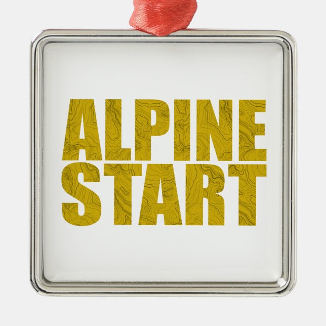 Alpine Start (Topo) Metal Tree Decoration (Front)