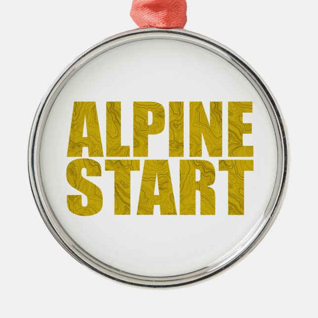 Alpine Start (Topo) Metal Tree Decoration (Front)