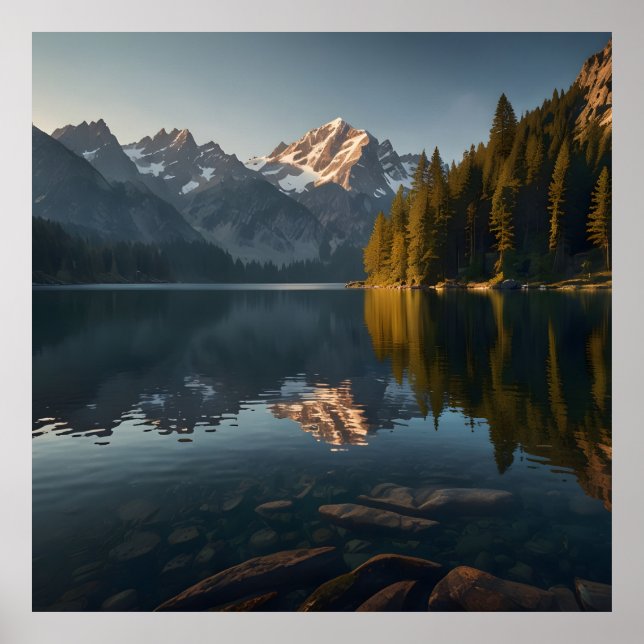 Alpine Sunrise Scene Poster (Front)