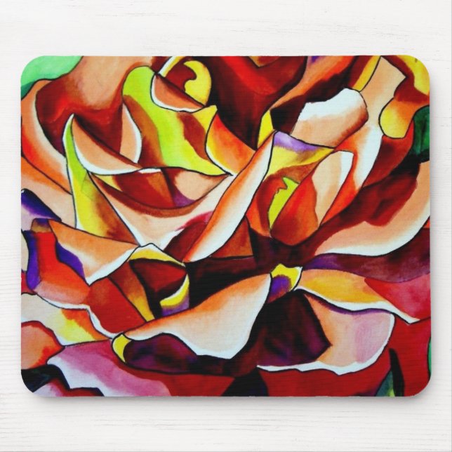 Alpine Sunset Rose flower Mouse Mat (Front)