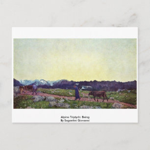 Alpine Triptych: Being By Segantini Giovanni Postcard
