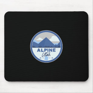 Alpine Utah Ut Mountains Badge Hiking Souvenir  Mouse Mat