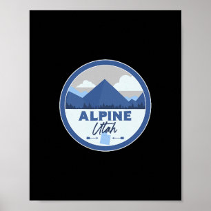 Alpine Utah Ut Mountains Dge Hiking Souvenir Poster