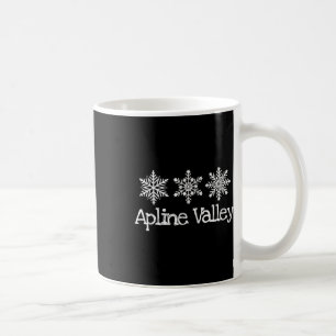 Alpine Valley Mountain Ski Skier Skiing Snowflakes Coffee Mug